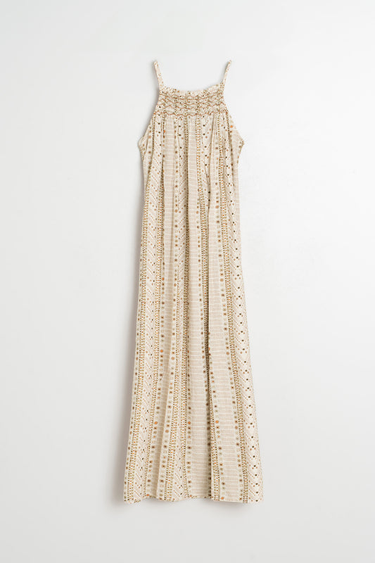 STAMP-PRINT HALTER DRESS 6