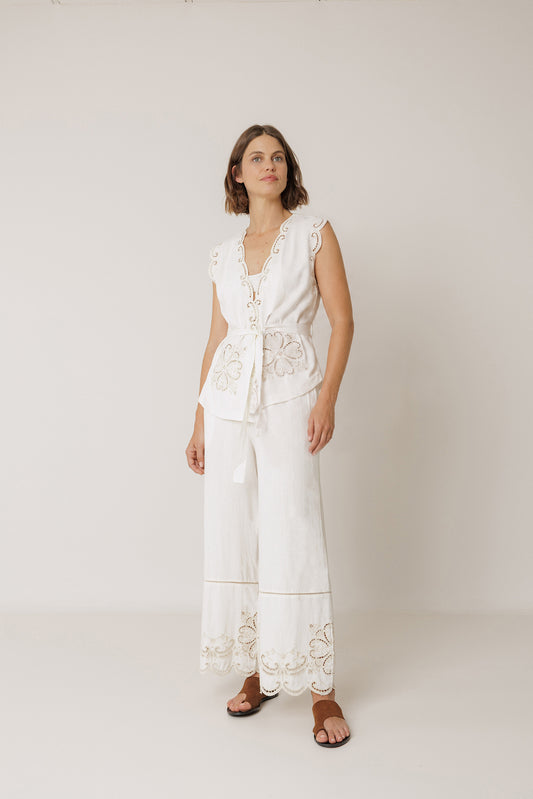 EMBROIDERED-HEM PANT 1