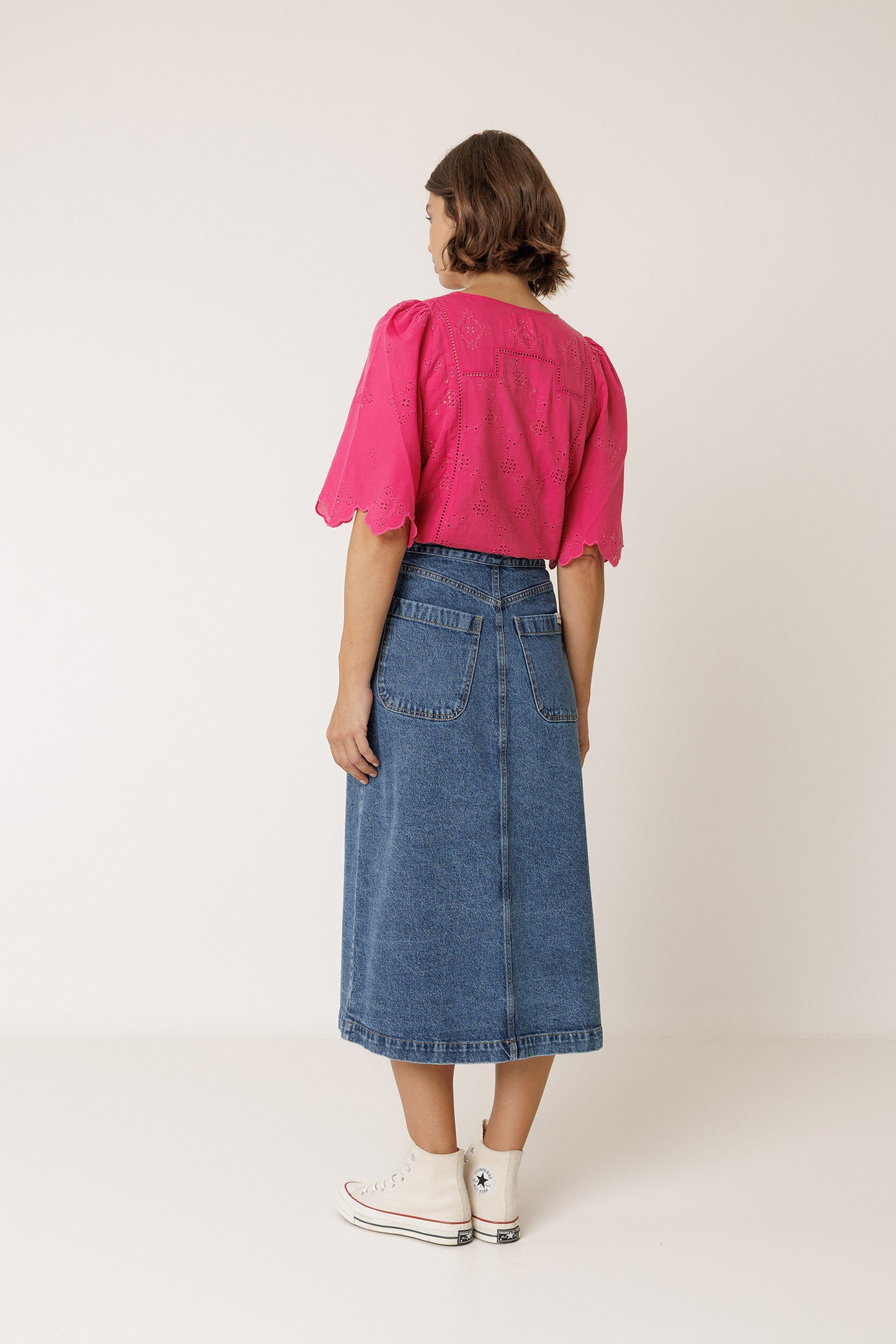 BOXY SHIRT WITH SCHIFFLI EMBROIDERY
