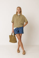 OVERSIZE BLOCK-PRINT SHIRT