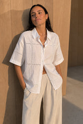 LACE POPLIN SHIRT