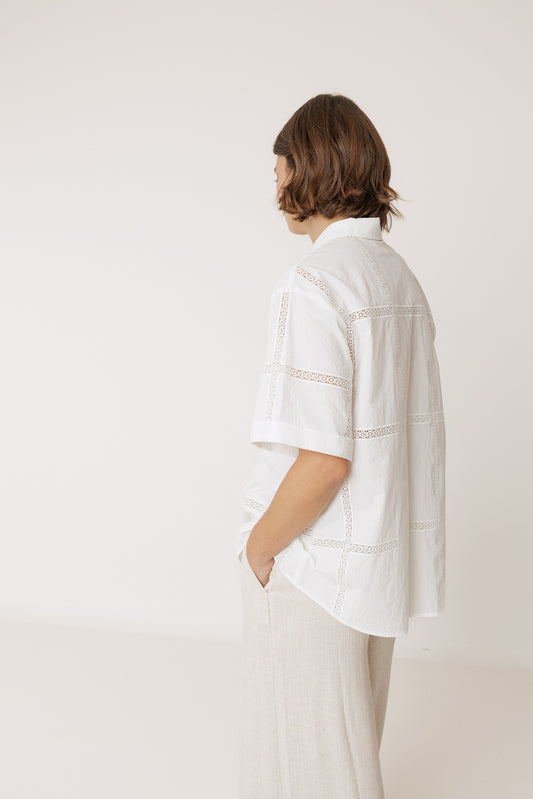 CHEMISE EN POPELINE ET DENTELLE 3
