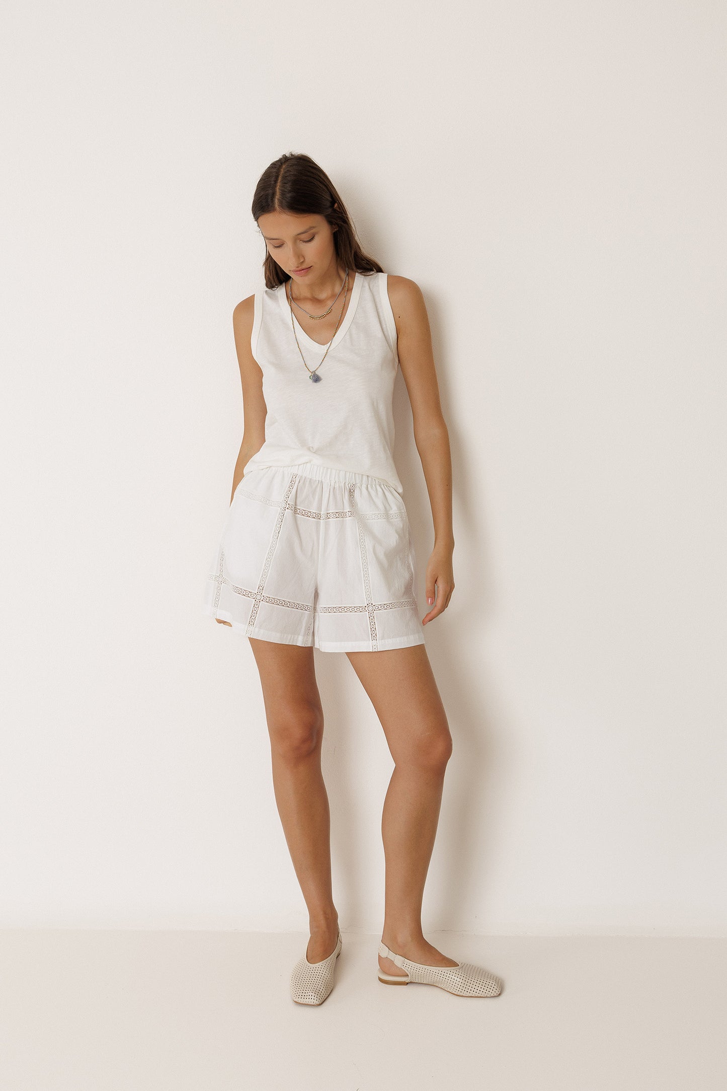 LACE POPLIN SHORT