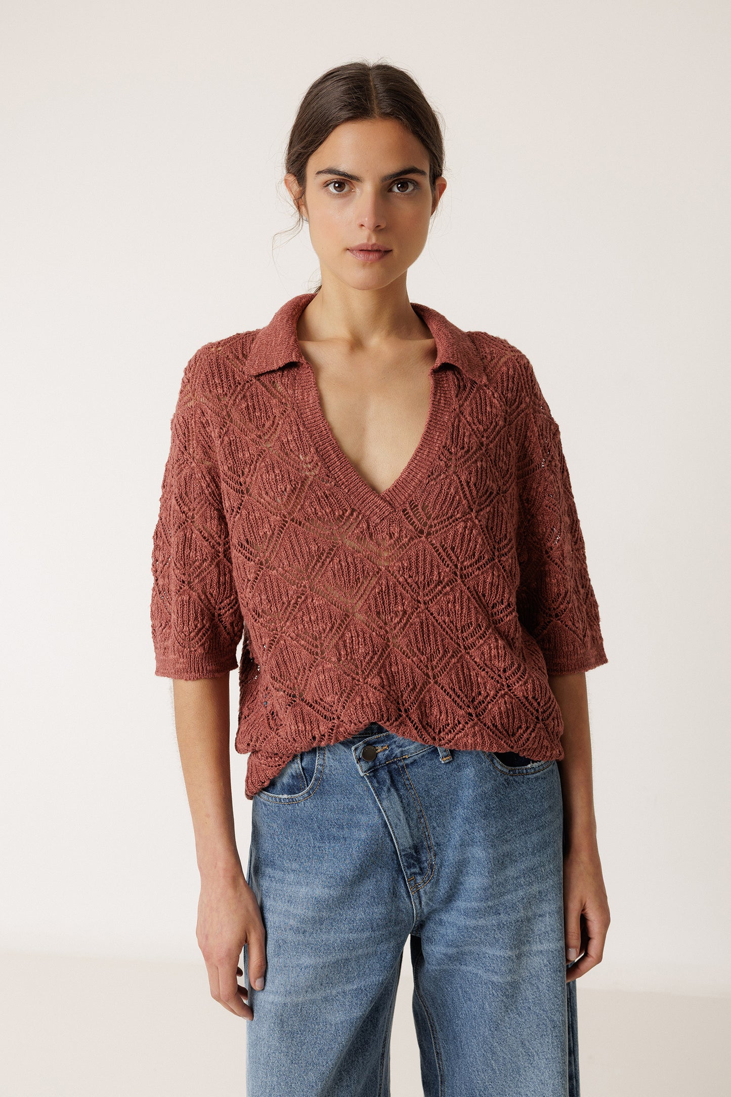 [CL] OPEN-KNIT POLO